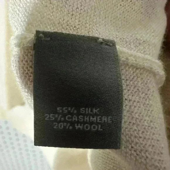 Neiman Marcus Womens Blouse Small Medium Ivory Oversized Cashmere Wool Knit - Picture 7 of 8